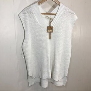Eco by Design Sweater Vest White Medium